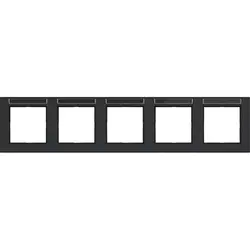 Hager Berker Abdeckrahmen 5-fach horizontal mit Beschriftungsfeld A1 nachtschwarz matt (WAD6502BM)