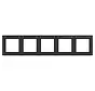 Abdeckrahmen 5-fach horizontal mit Beschriftungsfeld A1 nachtschwarz matt (WAD6502BM)