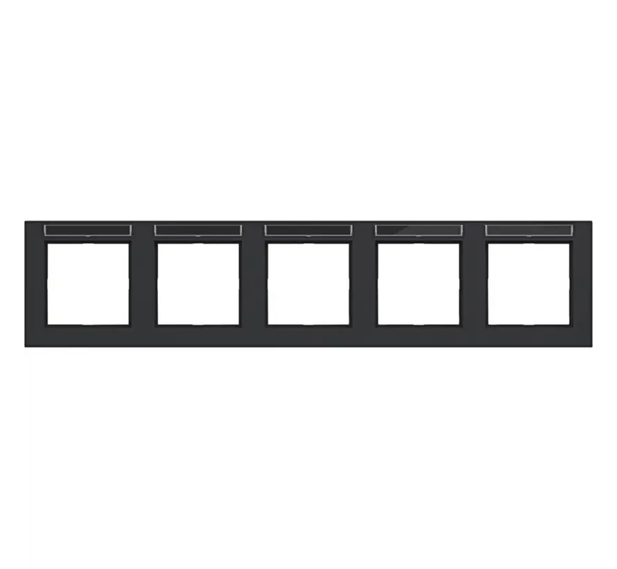 Abdeckrahmen 5-fach horizontal mit Beschriftungsfeld A1 nachtschwarz matt (WAD6502BM)
