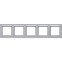 Hager Berker Abdeckrahmen 5-fach horizontal mit Beschriftungsfeld A1 titan matt (WAD6502TA)