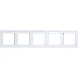 Hager Berker Abdeckrahmen 5-fach horizontal mit Beschriftungsfeld A1 lichtweiß glänzend (WAD6502WG)