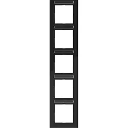 Hager Berker Abdeckrahmen 5-fach vertikal mit Beschriftungsfeld A1 nachtschwarz glänzend (WAD6503BG)