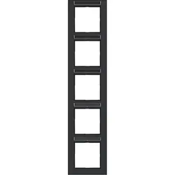 Hager Berker Abdeckrahmen 5-fach vertikal mit Beschriftungsfeld A1 nachtschwarz matt (WAD6503BM)