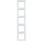 Abdeckrahmen 5-fach vertikal mit Beschriftungsfeld A1 lichtweiß matt (WAD6503WM)