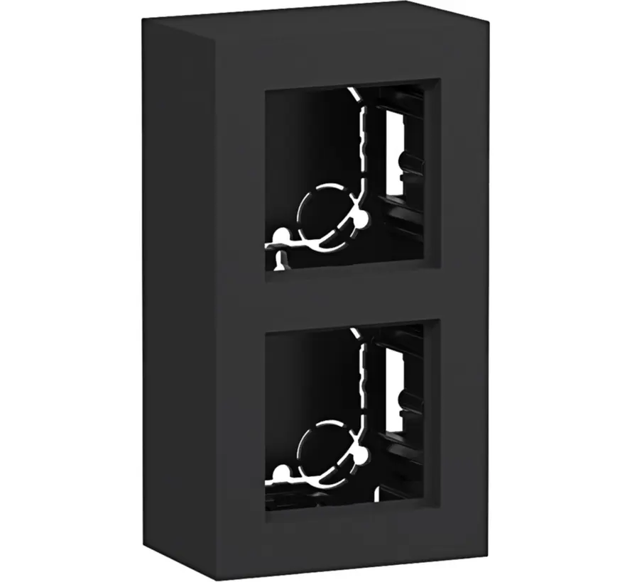 Aufputz-Gehäuse 2-fach A8 nachtschwarz matt (WAD8210BM)