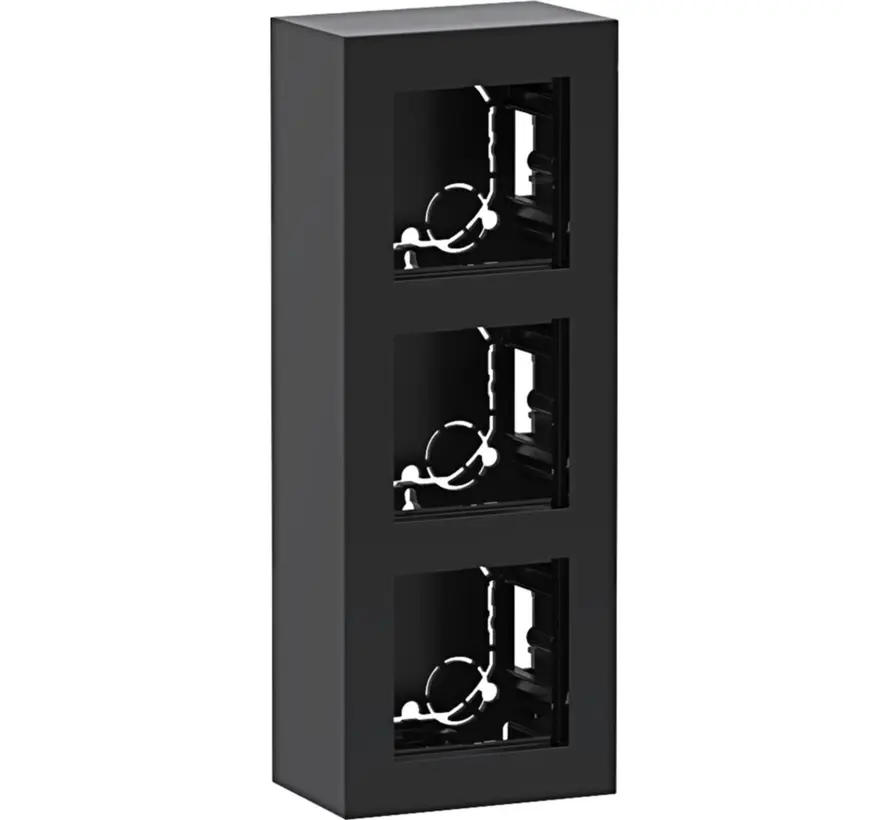 Aufputz-Gehäuse 3-fach A8 nachtschwarz glänzend (WAD8310BG)