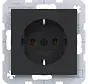 Schuko-Steckdose A1/A8/C1/C8 nachtschwarz matt (WAS1100BM)