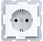 Schuko-Steckdose A1/A8/C1/C8 lichtweiß glänzend (WAS1100WG)