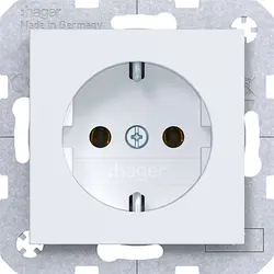 Hager Berker Schuko-Steckdose A1/A8/C1/C8 lichtweiß matt (WAS1100WM)