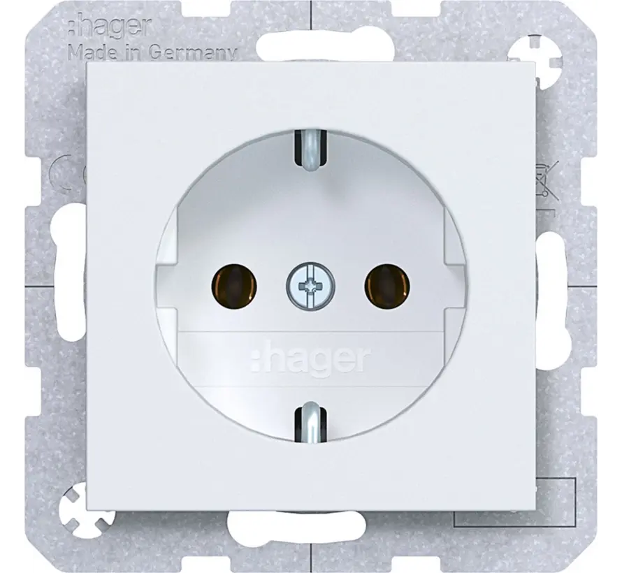 Schuko-Steckdose A1/A8/C1/C8 lichtweiß matt (WAS1100WM)