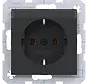 Schuko-Steckdose mit Beschriftungsfeld A1/A8/C1/C8 nachtschwarz matt (WAS1101BM)