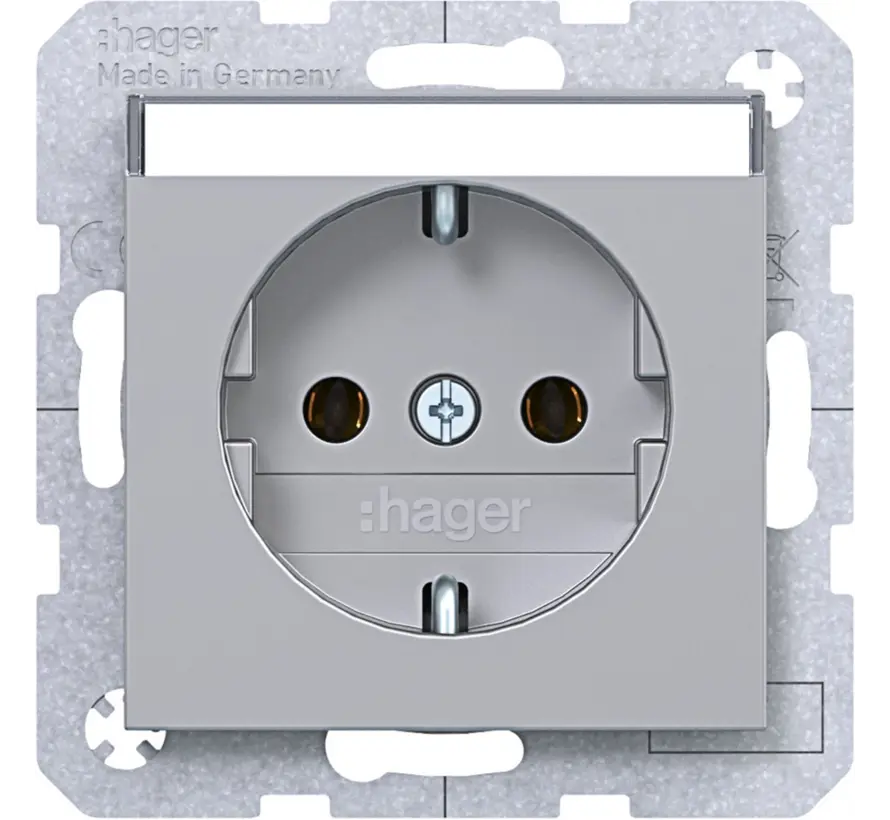 Schuko-Steckdose mit Beschriftungsfeld A1/A8/C1/C8 titan matt (WAS1101TA)