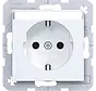 Schuko-Steckdose mit Beschriftungsfeld A1/A8/C1/C8 lichtweiß matt (WAS1101WM)