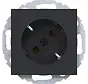 Schuko-Steckdose 45° gedreht A1/A8/C1/C8 nachtschwarz matt (WAS1105BM)