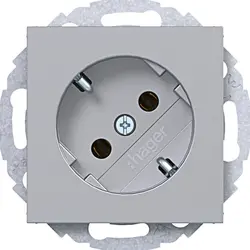 Hager Berker Schuko-Steckdose 45° gedreht A1/A8/C1/C8 titan matt (WAS1105TA)