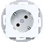 Schuko-Steckdose 45° gedreht A1/A8/C1/C8 lichtweiß glänzend (WAS1105WG)