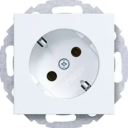 Hager Berker Schuko-Steckdose 45° gedreht A1/A8/C1/C8 lichtweiß matt (WAS1105WM)