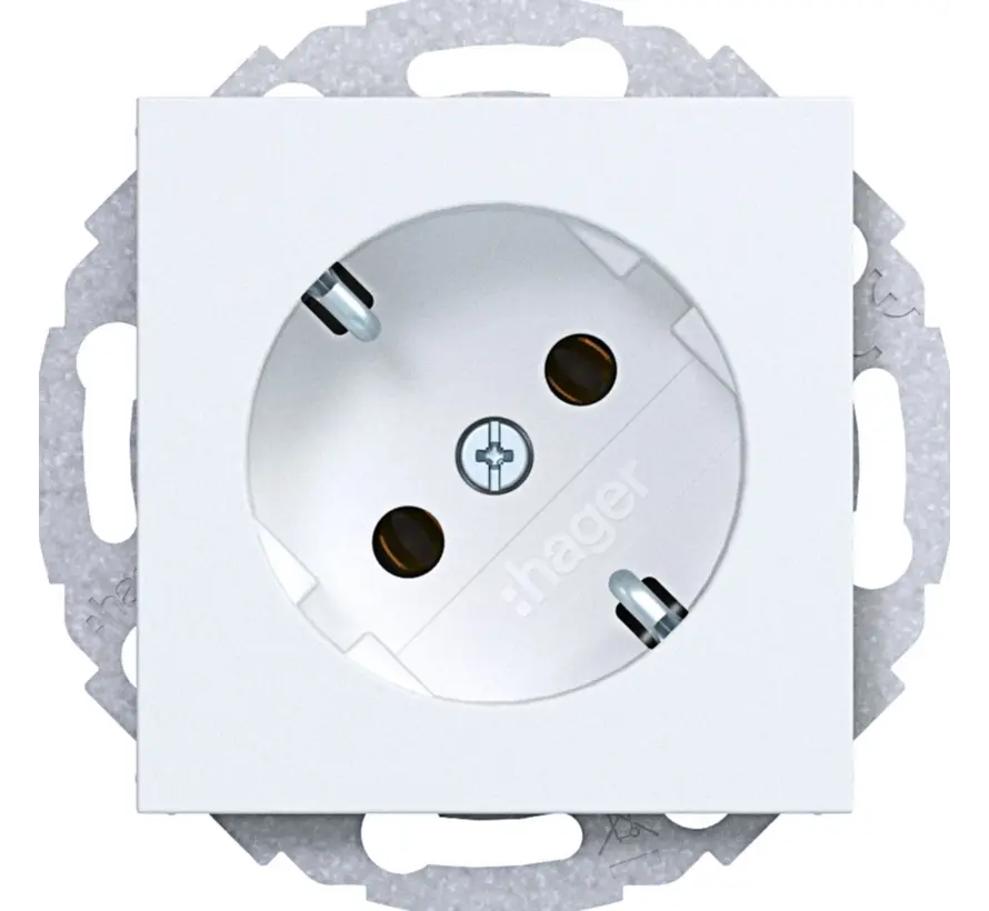 Schuko-Steckdose 45° gedreht A1/A8/C1/C8 lichtweiß matt (WAS1105WM)