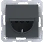 Schuko-Steckdose mit Klappdeckel A1/A8/C1/C8 anthrazit matt (WAS1110AT)