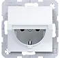 Schuko-Steckdose mit Klappdeckel A1/A8/C1/C8 lichtweiß glänzend (WAS1110WG)
