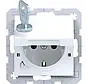 Schuko-Steckdose mit Klappdeckel und Schloss A1/A8/C1/C8 lichtweiß matt (WAS1115WM)