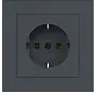 Schuko-Steckdose mit Vollplatte für Einzelmontage A1 anthrazit matt (WAS1120AT)