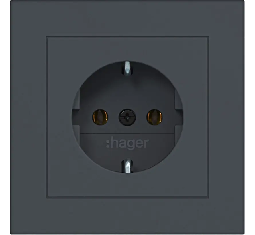 Schuko-Steckdose mit Vollplatte für Einzelmontage A1 anthrazit matt (WAS1120AT)
