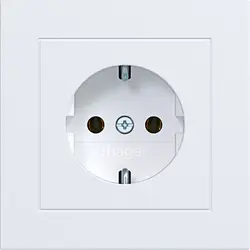 Hager Berker Schuko-Steckdose mit Vollplatte für Einzelmontage A1 lichtweiß matt (WAS1120WM)