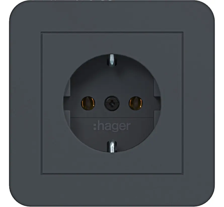 Schuko-Steckdose mit Vollplatte für Einzelmontage C1 anthrazit matt (WAS1121AT)