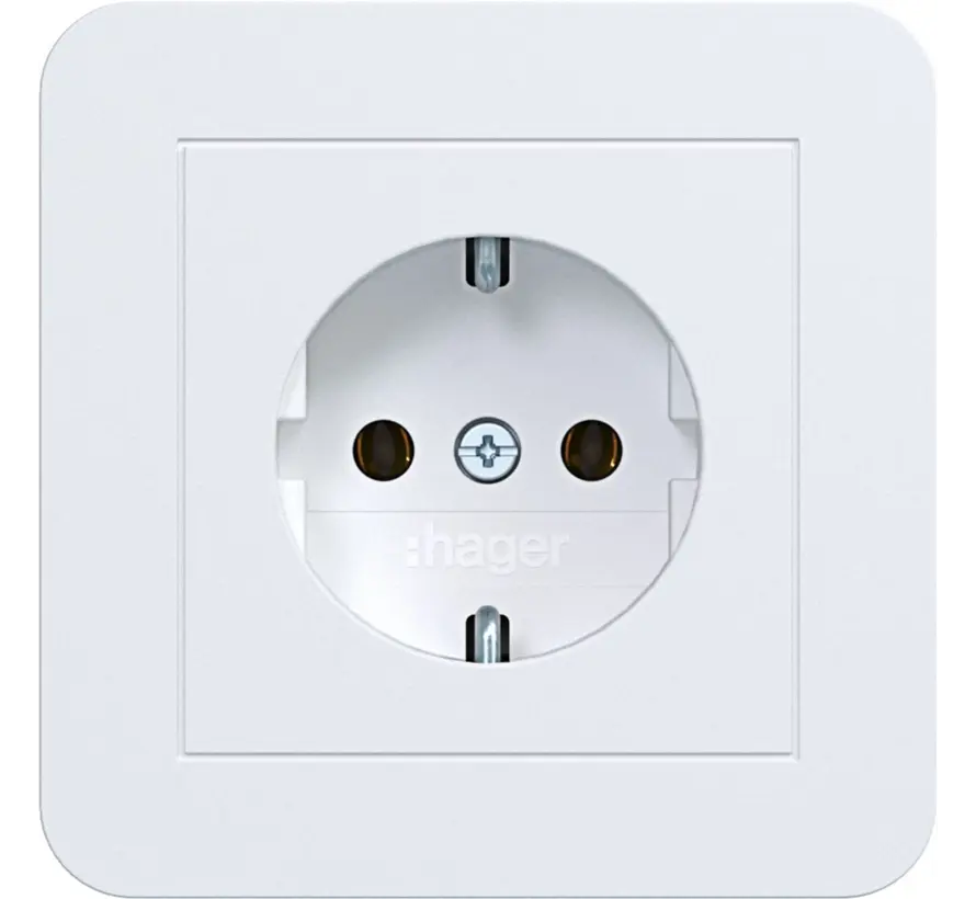 Schuko-Steckdose mit Vollplatte für Einzelmontage C1 lichtweiß matt (WAS1121WM)