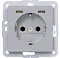 Schuko-Steckdose mit 2x USB-C A1/A8/C1/C8 titan (WAS4055TA)