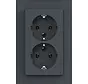Schuko-Steckdose 2-fach für 1-fach Unterputzdose A1 anthrazit matt (WAS2175AT)