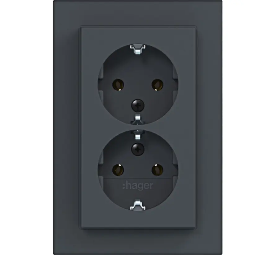 Schuko-Steckdose 2-fach für 1-fach Unterputzdose A1 anthrazit matt (WAS2175AT)