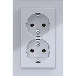 Hager Berker Schuko-Steckdose 2-fach für 1-fach Unterputzdose A1 titan (WAS2175TA)