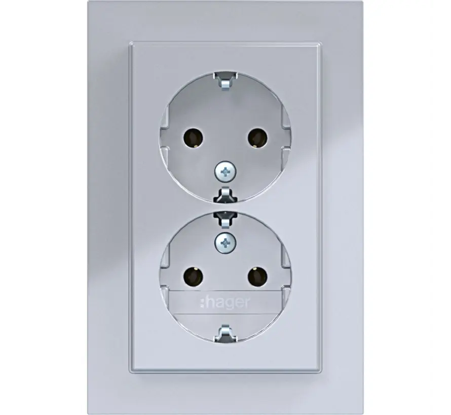Schuko-Steckdose 2-fach für 1-fach Unterputzdose A1 titan (WAS2175TA)
