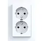 Schuko-Steckdose 2-fach für 1-fach Unterputzdose A1 lichtweiß glänzend (WAS2175WG)
