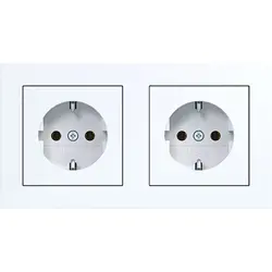 Hager Berker Schuko-Steckdose 2-fach vorverdrahtet für Duo-Unterputzdose A1 lichtweiß glänzend (WAS2123WG)