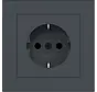 Schuko-Steckdose erhöhtem Berührungsschutz mit Vollplatte für Einzelmontage A1 anthrazit matt (WAS1220AT)