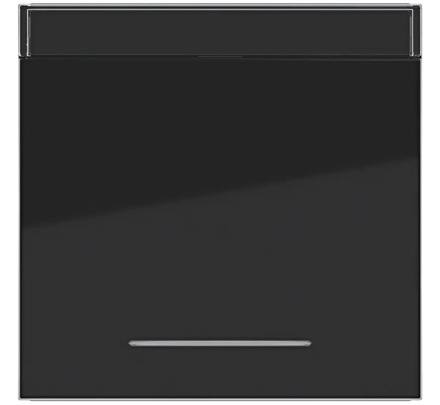 Wippe mit Beschriftungsfeld und Kontrollfenster A1/A8/C1/C8 nachtschwarz glänzend (WAW1131BG)