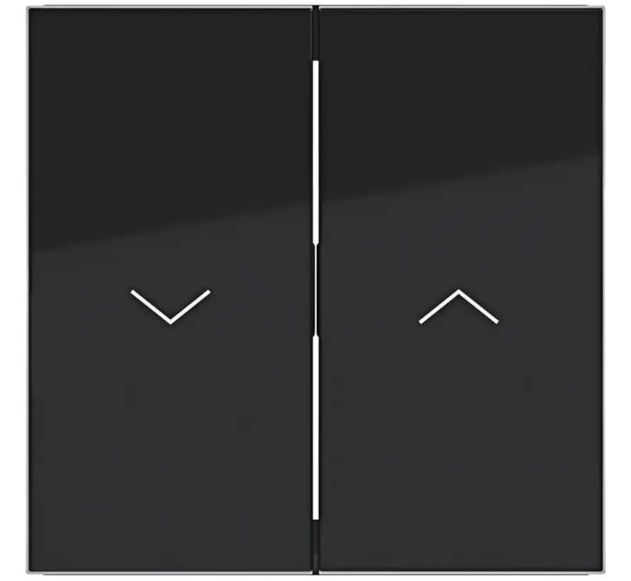 Wippe Jalousieschalter 2-fach A1/A8/C1/C8 nachtschwarz glänzend (WAW2001BG)