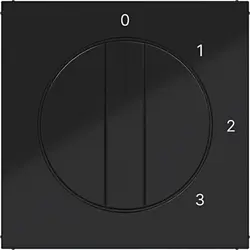 Hager Berker Drehknopf für Dreistufenschalter mit Nullstellung 0-1-2-3 A1/A8/C1/C8 nachtschwarz glänzend (WAF1315BG)
