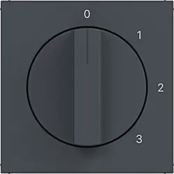 Hager Berker Drehknopf für Dreistufenschalter mit Nullstellung 0-1-2-3 A1/A8/C1/C8 anthrazit matt (WAF1315AT)