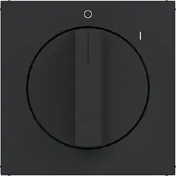 Hager Berker Drehknopf für Ein/Aus-Drehschalter mit Aufdruck 0-1 A1/A8/C1/C8 nachtschwarz matt (WAF1318BM)