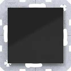 Hager Berker Blindabdeckung mit Tragplatte A1/A8/C1/C8 nachtschwarz glänzend (WAF1001BG)