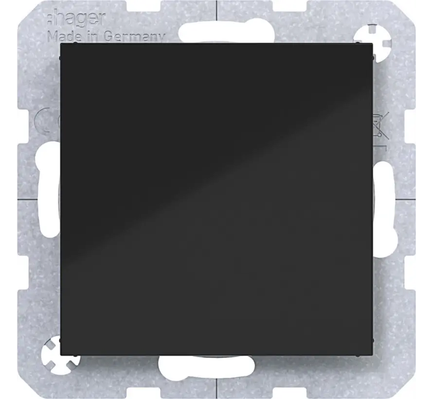 Blindabdeckung mit Tragplatte A1/A8/C1/C8 nachtschwarz glänzend (WAF1001BG)