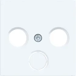 Hager Berker Zentralplatte für Antennensteckdose 2-/3-Loch A1/A8/C1/C8 lichtweiß matt (WAF1168WM)
