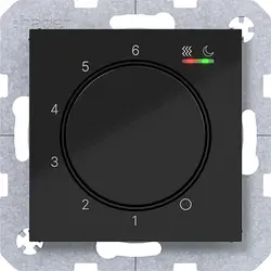 Hager Berker Raumthermostat Heizen/Kühlen A1/A8/C1/C8 nachtschwarz glänzend (WAN5011BG)