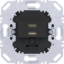 Hager Berker USB-Ladegerät mit 2x USB-C schwarz (WAS4155BM)