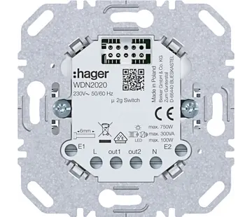 Hager Berker Elektronischer Schalter 2-fach für A1/A8/C1/C8 (WDN2020)