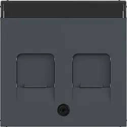 Hager Berker Zentralplatte für Tragring Modular Jack 2-fach A1/A8/C1/C8 anthrazit matt (WAF1161AT)
